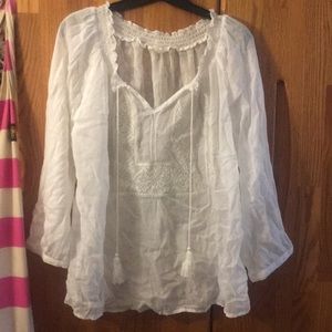 Linen white cover up